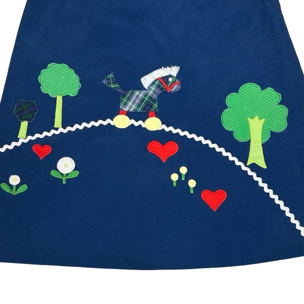 Vintage Chocolate Soup Horse‎ Trees Hearts Flowers Appliqué Dress